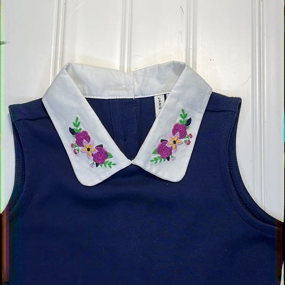 Janie and Jack Navy Sleeveless Smock Top 2T - Picture 5 of 10
